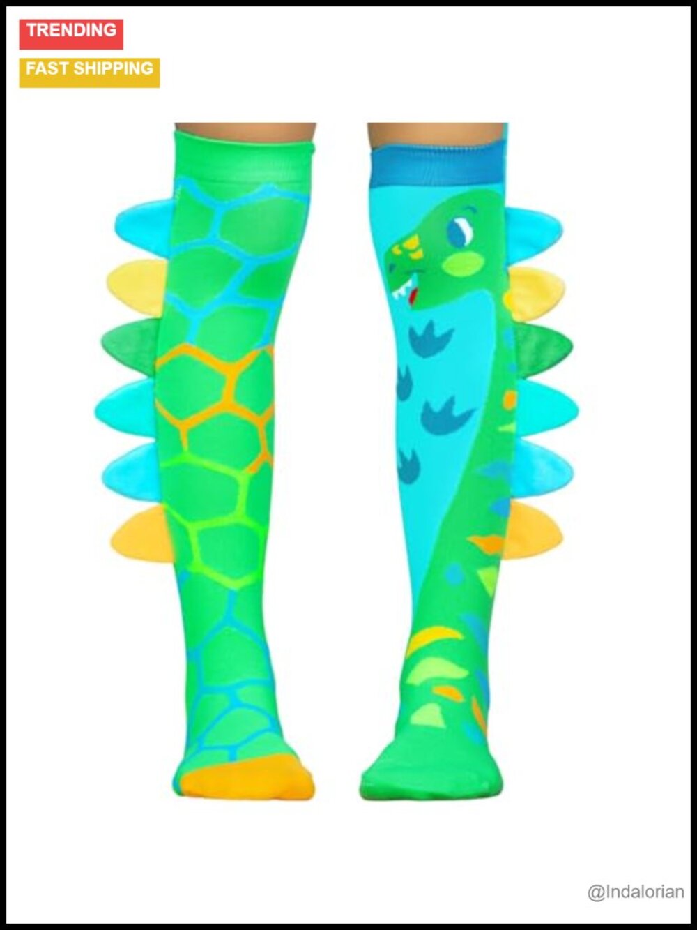 Knee-High Dinosaur Socks Nylon Stretch Dress-Up Gift One Size